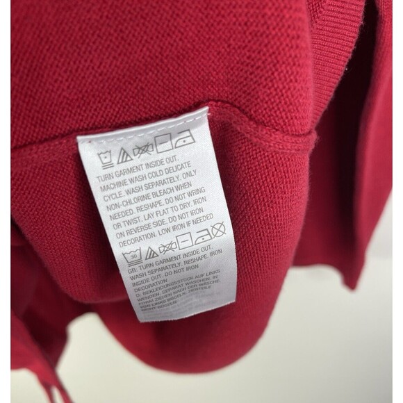 Quacker Factory M Red Holiday Sweater with Gold & White Sequin Rudolph Reindeer - Picture 5 of 7